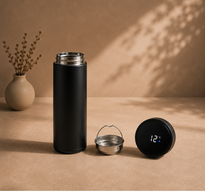 Auraflask in a bag or on a desk